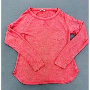 EKOUAER Women's Pink Speckled Long Sleeve Pocket Tunic Top Size S Sm Small